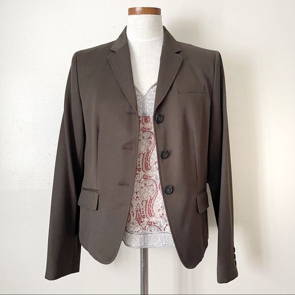 J. Crew | Vintage Wool Gabardine Blazer brown jacket NWT size 12 dead stock - Picture 2 of 7